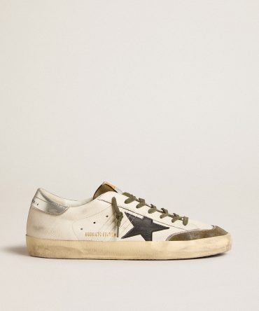 Men’s Super-Star LTD in nappa leather with black leather star and silver heel tab