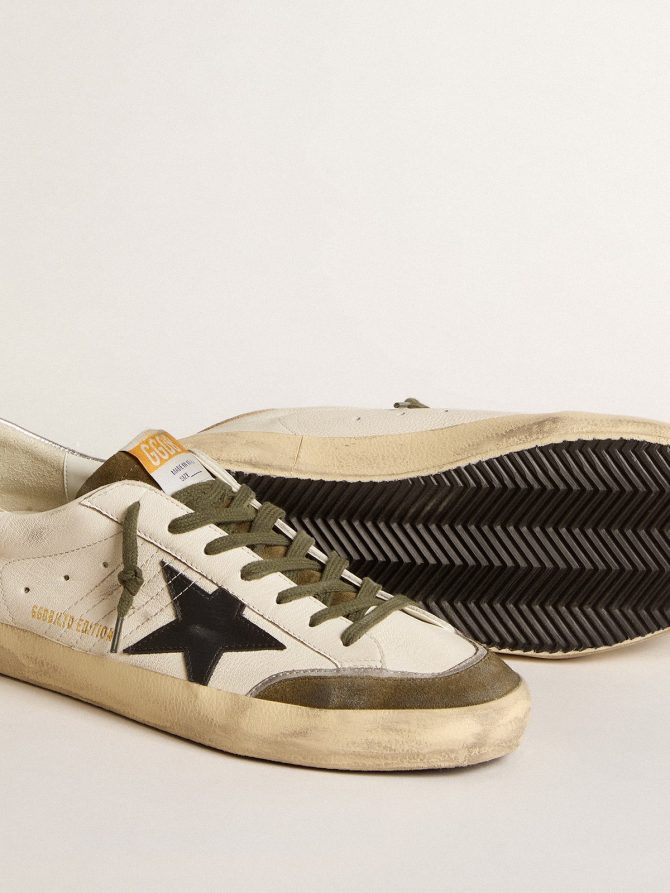 Men’s Super-Star LTD in nappa leather with black leather star and silver heel tab - Image 4