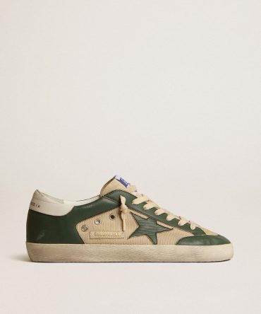 Men’s Super-Star LTD in cream mesh and green nappa with nappa star