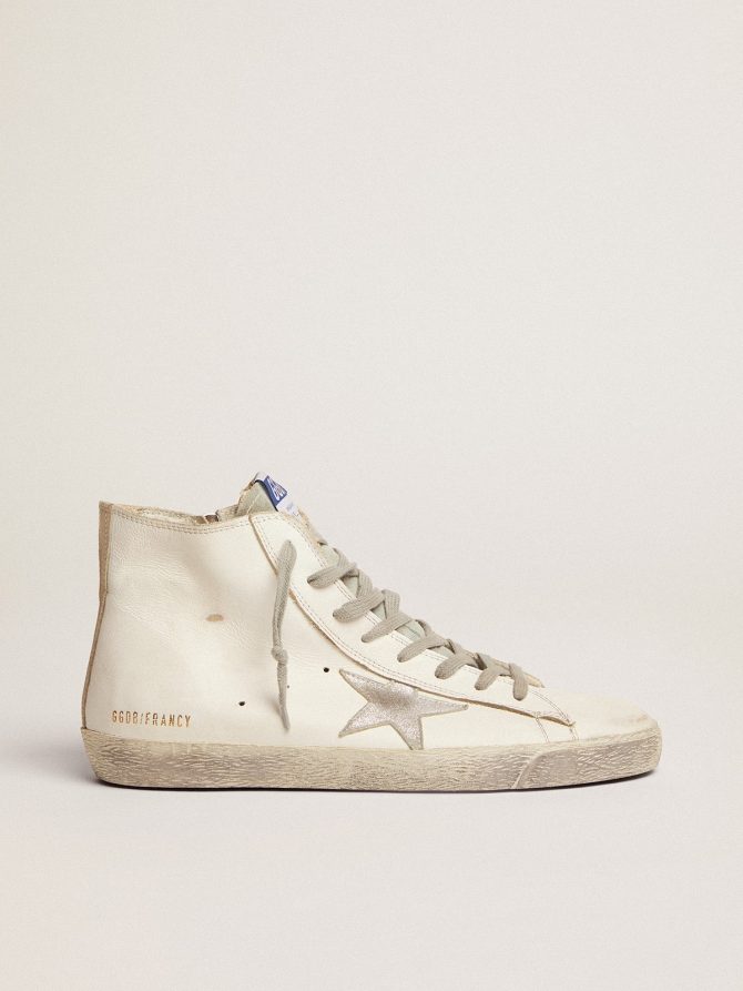 Men’s Francy in leather with silver suede star