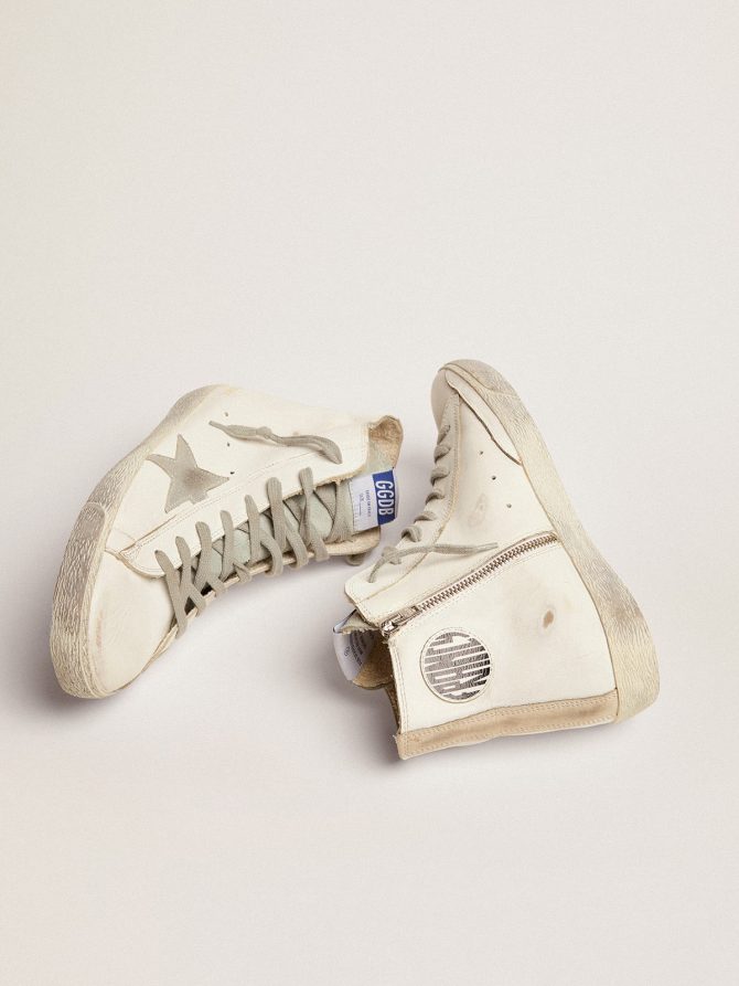 Men’s Francy in leather with silver suede star - Image 2