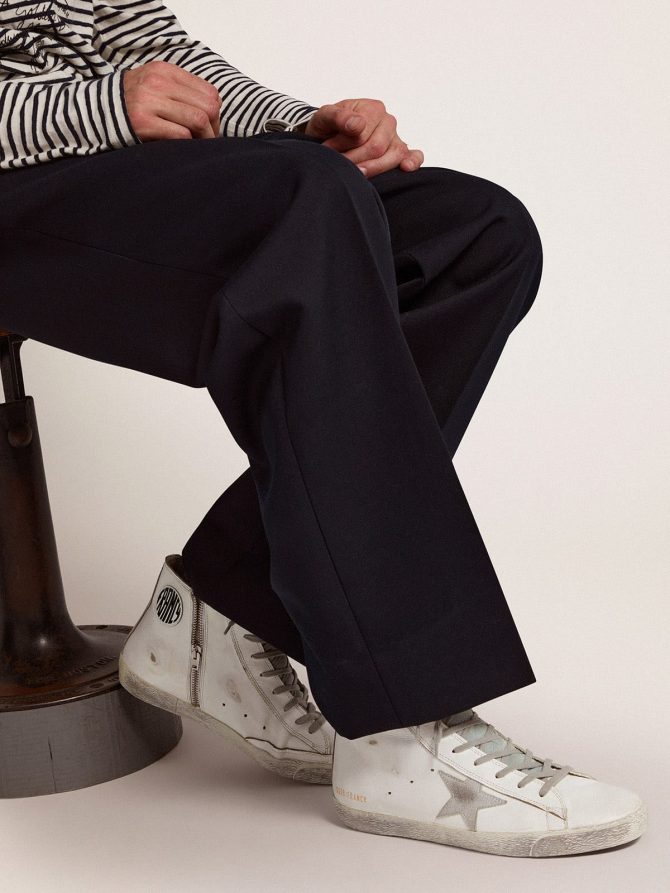 Men’s Francy in leather with silver suede star - Image 3