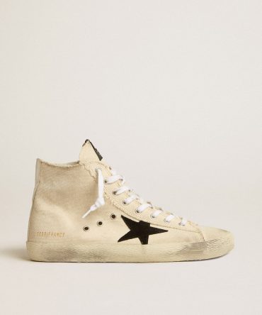 Francy Penstar in canvas with black suede star and leather heel tab