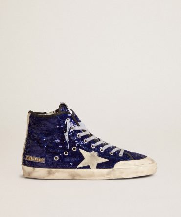 Men’s Francy Penstar in blue sequins with ice-gray suede star