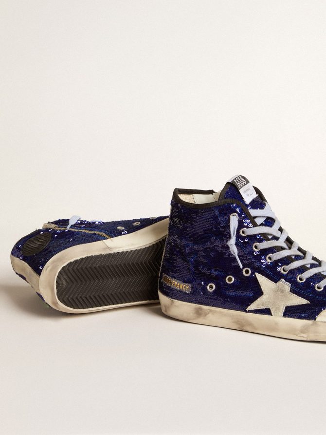 Men’s Francy Penstar in blue sequins with ice-gray suede star - Image 3