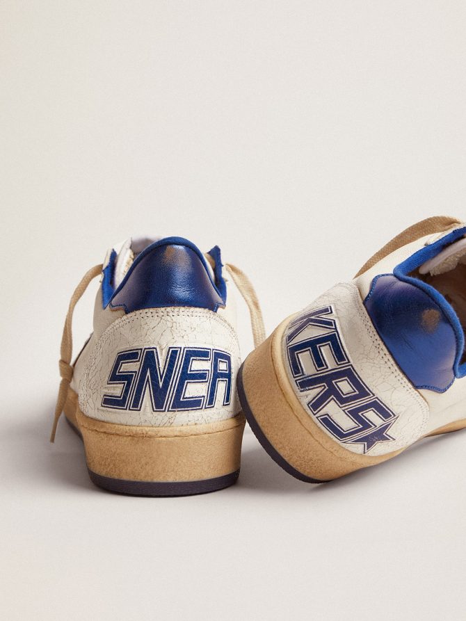 Men’s Ball Star in white nappa with blue star and heel tab - Image 5