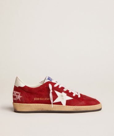 Men’s Ball Star in dark red suede with white star and heel tab