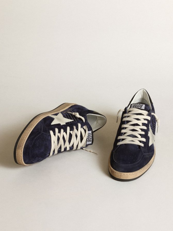 Men’s Ball Star in dark blue suede with white nubuck star - Image 2
