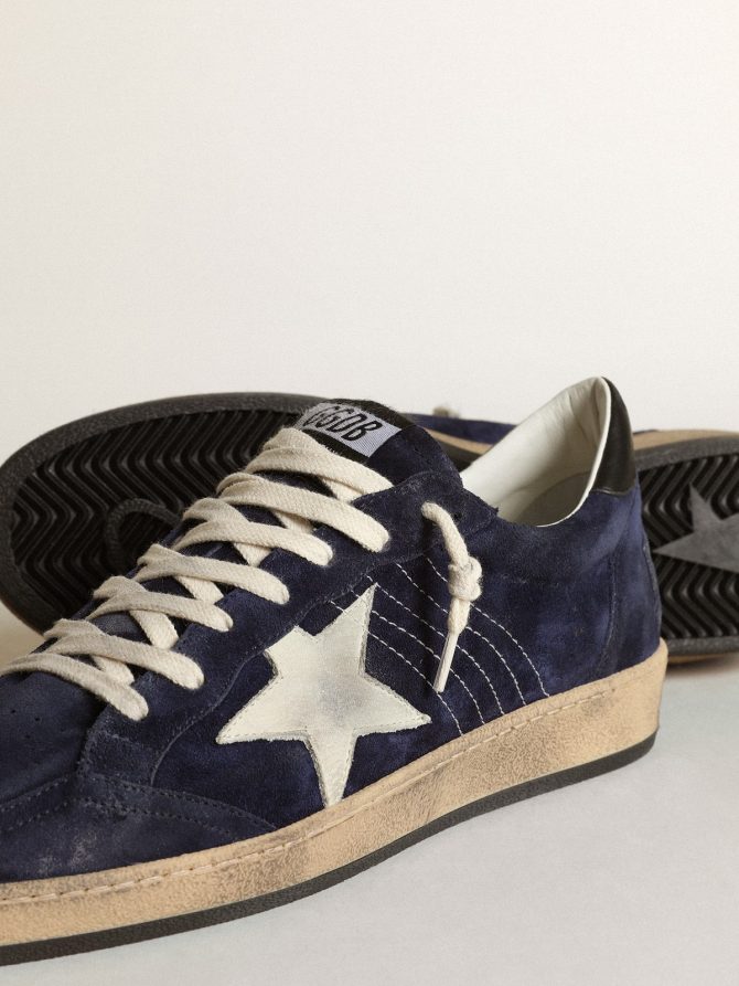 Men’s Ball Star in dark blue suede with white nubuck star - Image 3