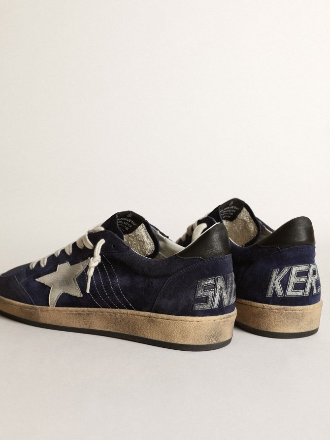Men’s Ball Star in dark blue suede with white nubuck star - Image 4
