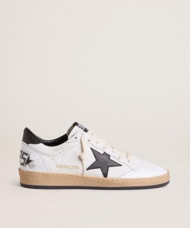Men’s Ball Star in white nappa with black star