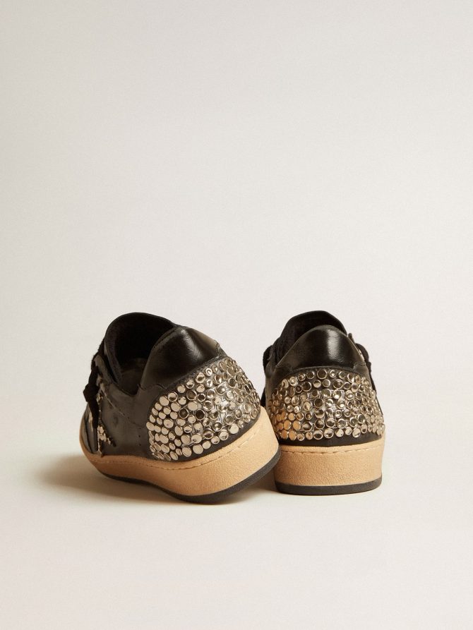 Men’s Ball Star LAB in black nappa with studded black leather star - Image 4