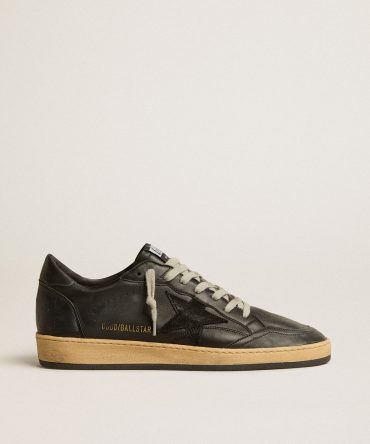 Men’s Ball Star in black nappa with suede star and nappa heel tab