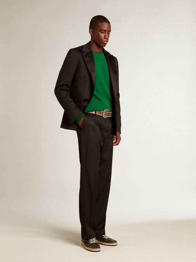 Men’s Ball Star in black nappa with suede star and nappa heel tab - Image 2