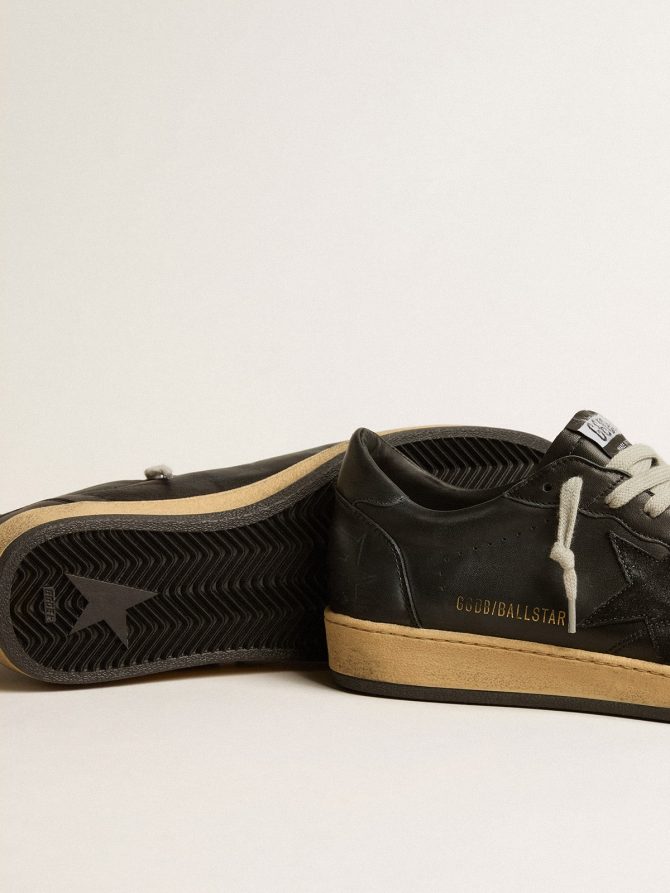 Men’s Ball Star in black nappa with suede star and nappa heel tab - Image 4