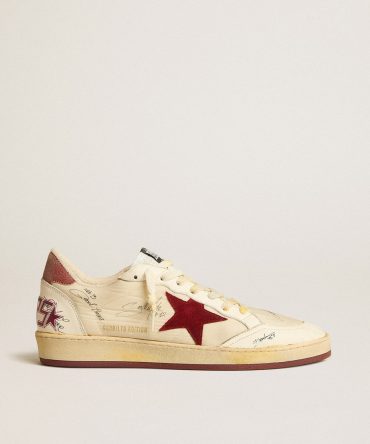 Men’s Ball Star LTD in nylon with pomegranate suede star and leather heel tab