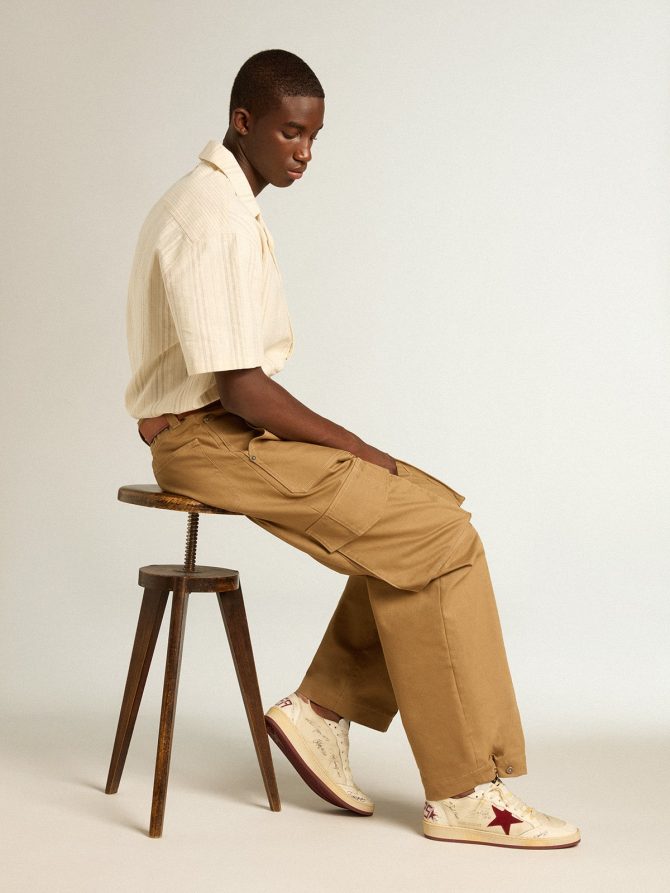 Men’s Ball Star LTD in nylon with pomegranate suede star and leather heel tab - Image 3