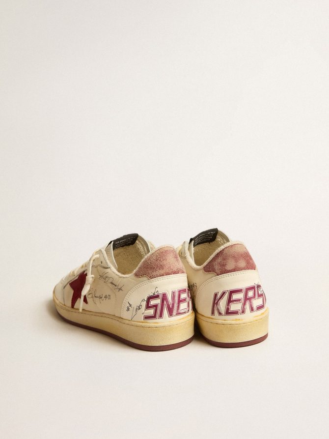 Men’s Ball Star LTD in nylon with pomegranate suede star and leather heel tab - Image 5