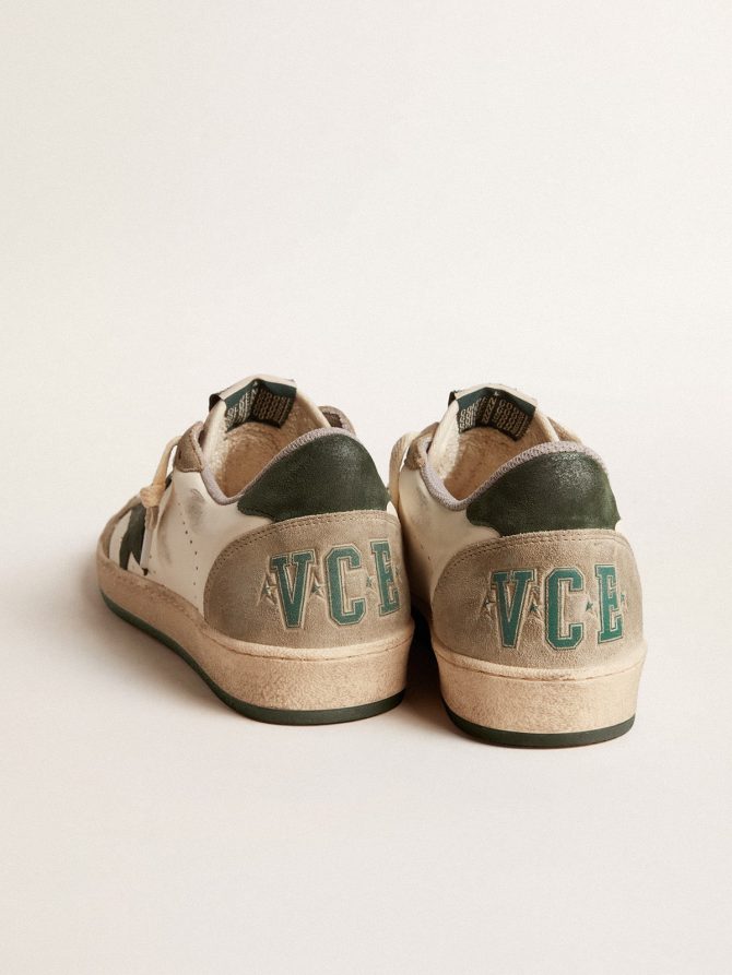 Men’s Ball Star LTD in nappa with green star and dove-gray suede inserts - Image 4