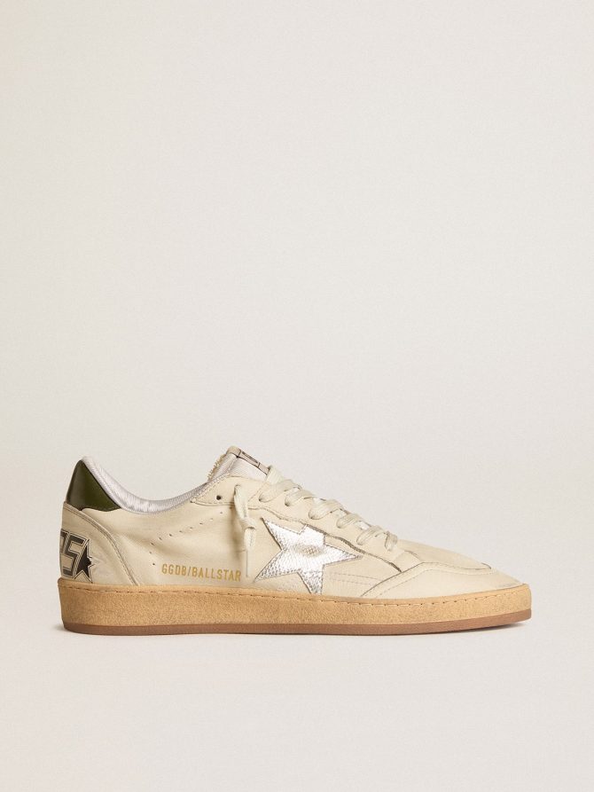 Men’s Ball Star with silver leather star and green leather heel tab