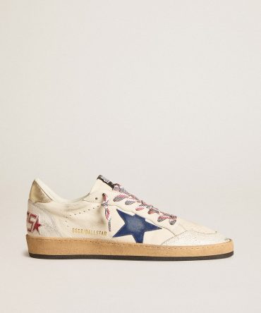 Men’s Ball Star in nappa leather with blue suede star and platinum leather heel tab