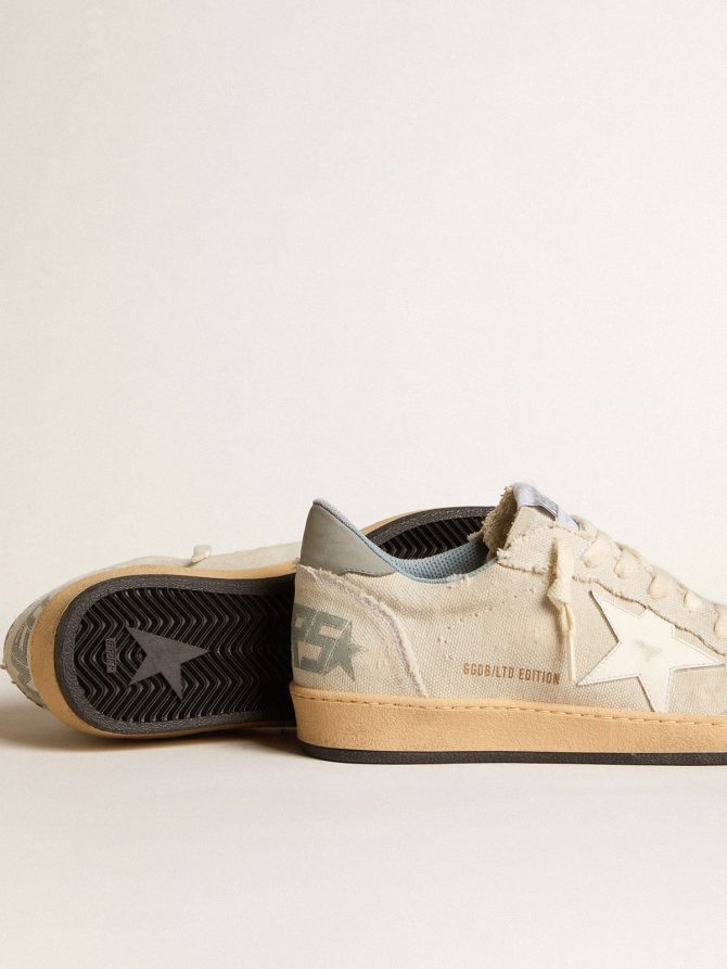Men’s Ball Star LTD in gray canvas with leather star and nubuck heel tab - Image 3