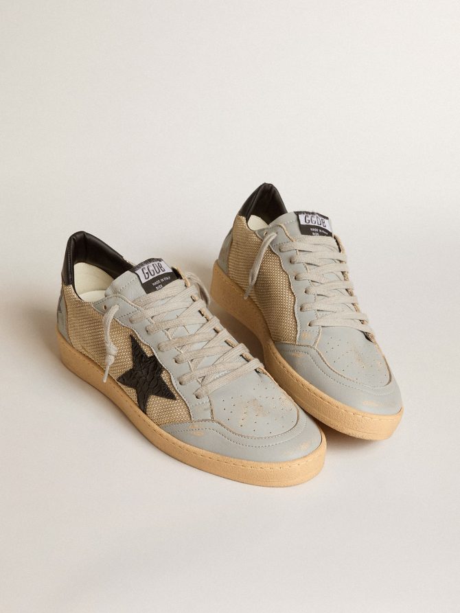 Men’s Ball Star LTD in beige mesh with croc-print leather star and nappa inserts - Image 2