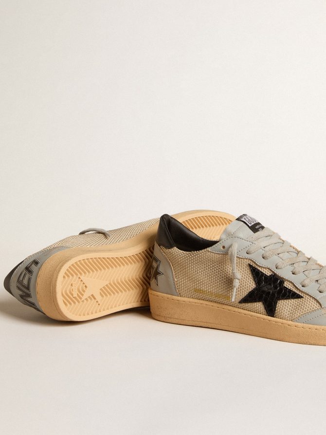 Men’s Ball Star LTD in beige mesh with croc-print leather star and nappa inserts - Image 3