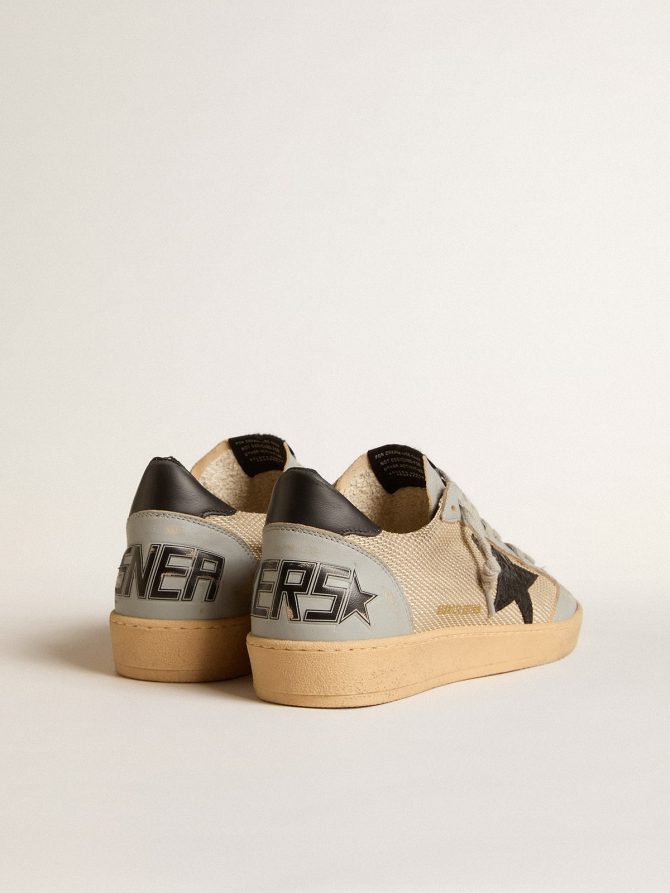 Men’s Ball Star LTD in beige mesh with croc-print leather star and nappa inserts - Image 4