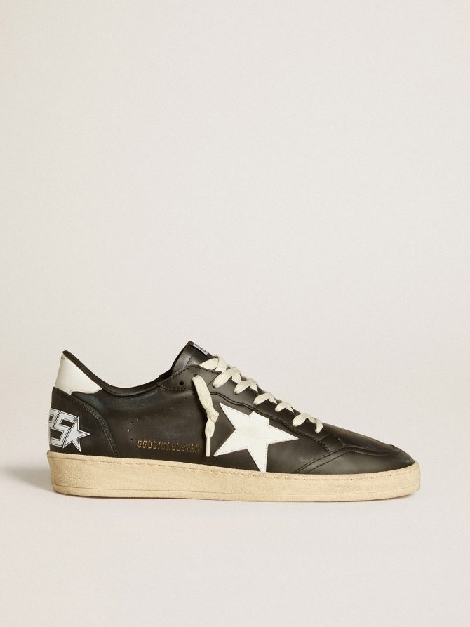 Men’s Ball Star in black nappa with white leather star and heel tab