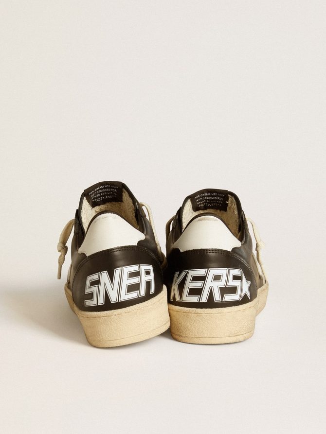 Men’s Ball Star in black nappa with white leather star and heel tab - Image 4