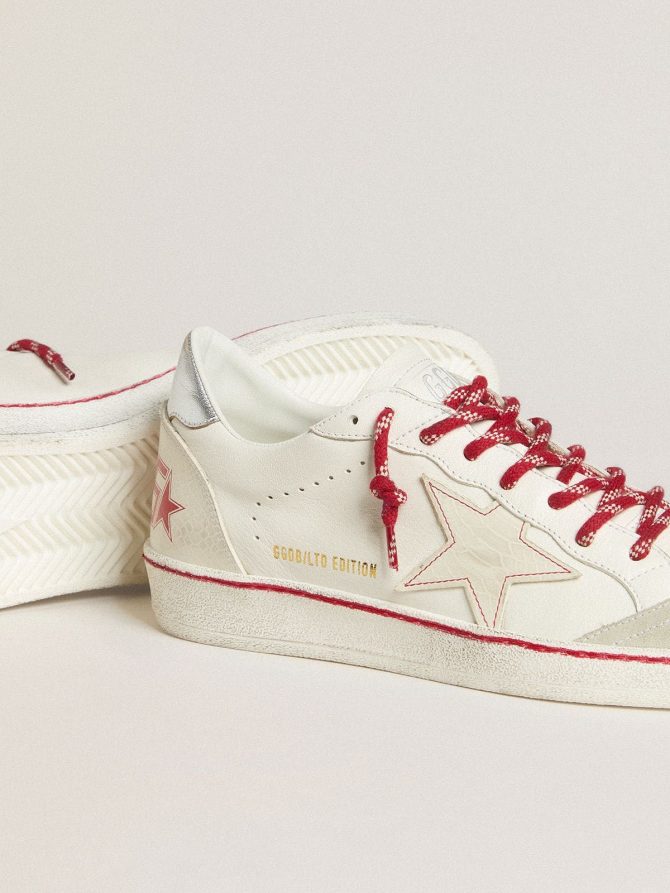 Men’s Ball Star LTD CNY in white leather with a lived-in effect - Image 3