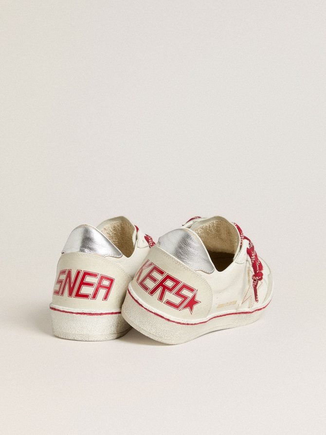 Men’s Ball Star LTD CNY in white leather with a lived-in effect - Image 4