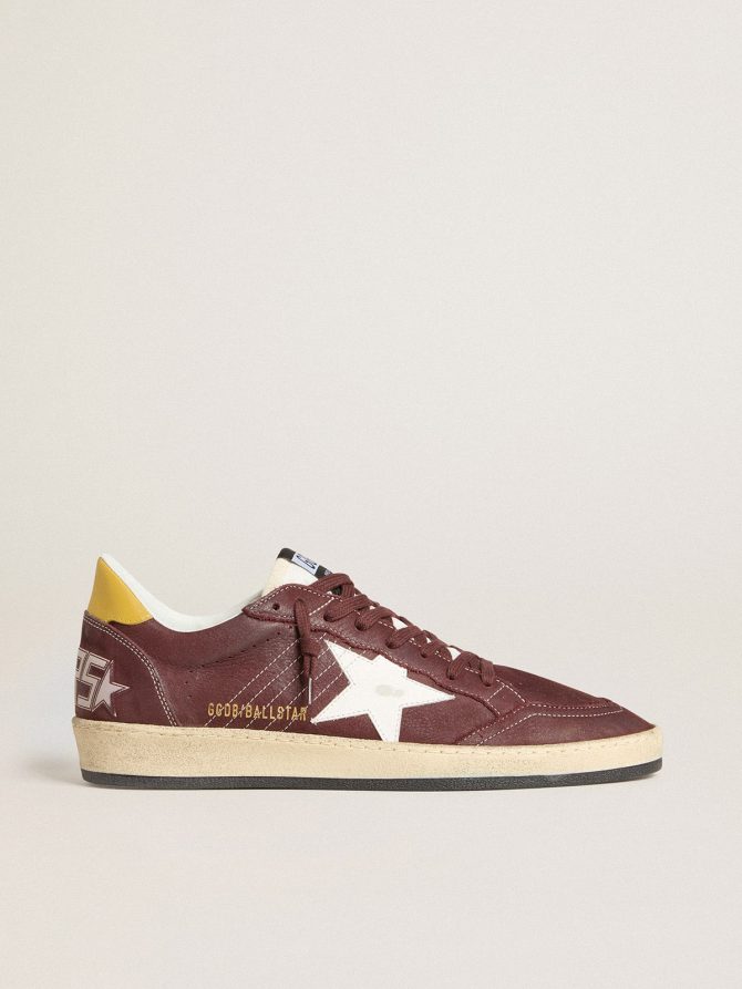 Men’s Ball Star in chocolate nubuck with leather star and heel tab