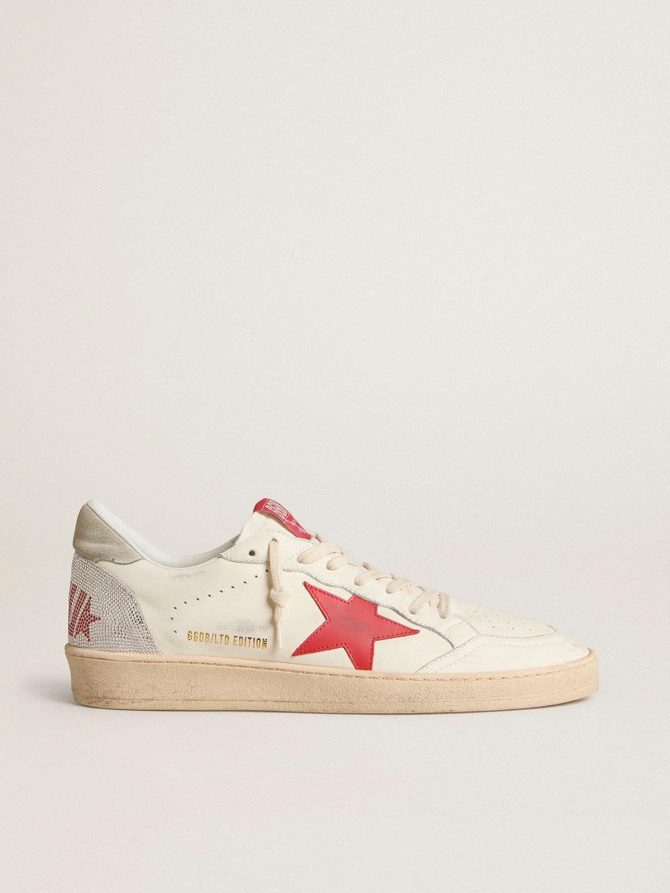 Valentine’s Day Men’s Ball Star with red leather star and red Swarovski lettering - Image 2