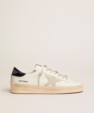 Men’s Stardan with star in ice-gray suede and blu-navy heel tab