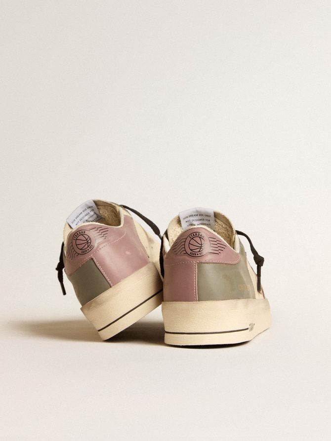 Men’s Stardan LTD in gray leather with a pink leather star and heel tab - Image 4