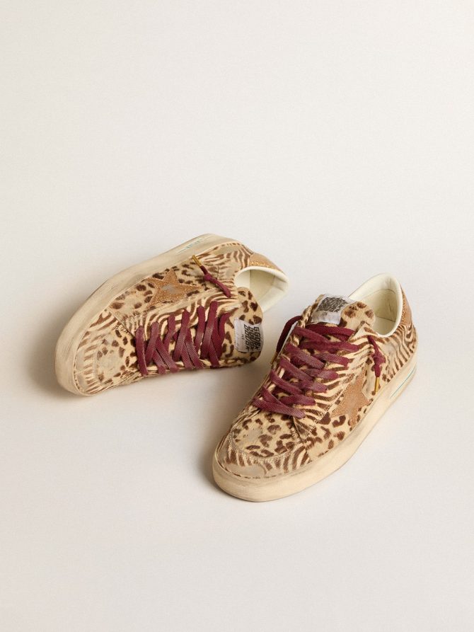 Men’s Stardan LTD in animal-print pony skin with gold glitter star - Image 2