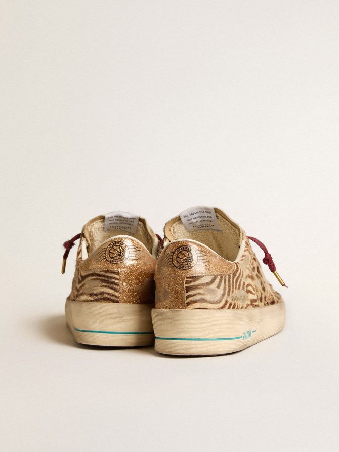 Men’s Stardan LTD in animal-print pony skin with gold glitter star - Image 4