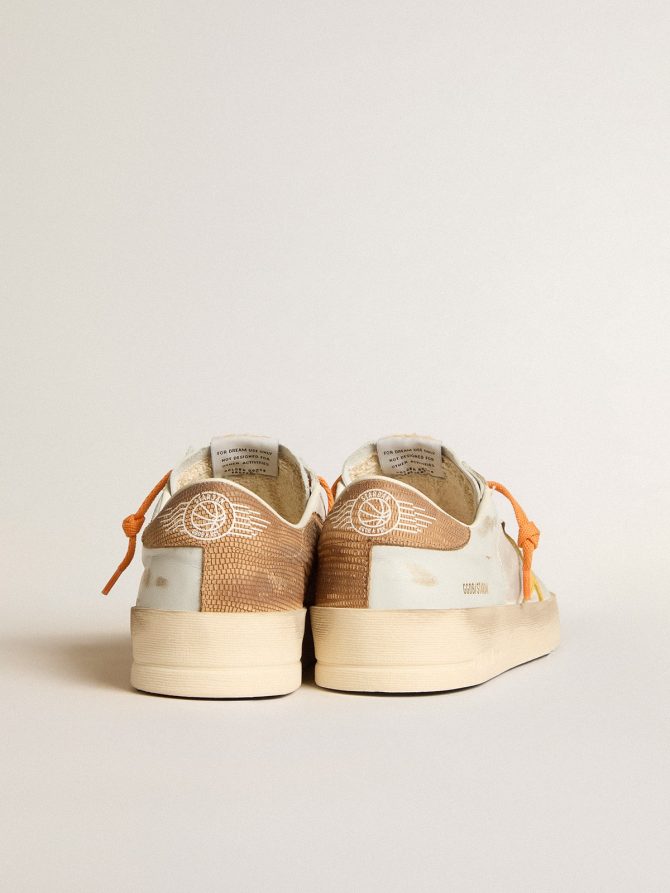 Men’s white Stardan with ocher leather star and nubuck inserts - Image 4