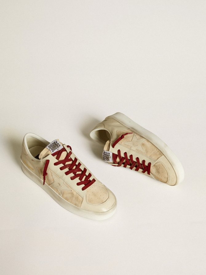 Men’s Stardan LTD in suede with patent white leather star and heel tab - Image 2