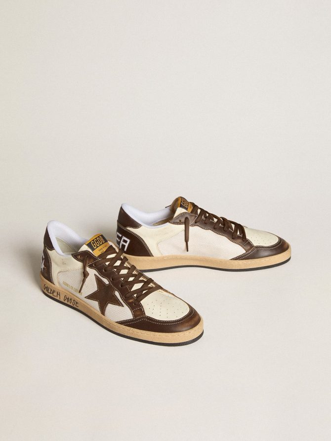 Men’s Ball Star in nappa and mesh with suede star and brown leather inserts - Image 2