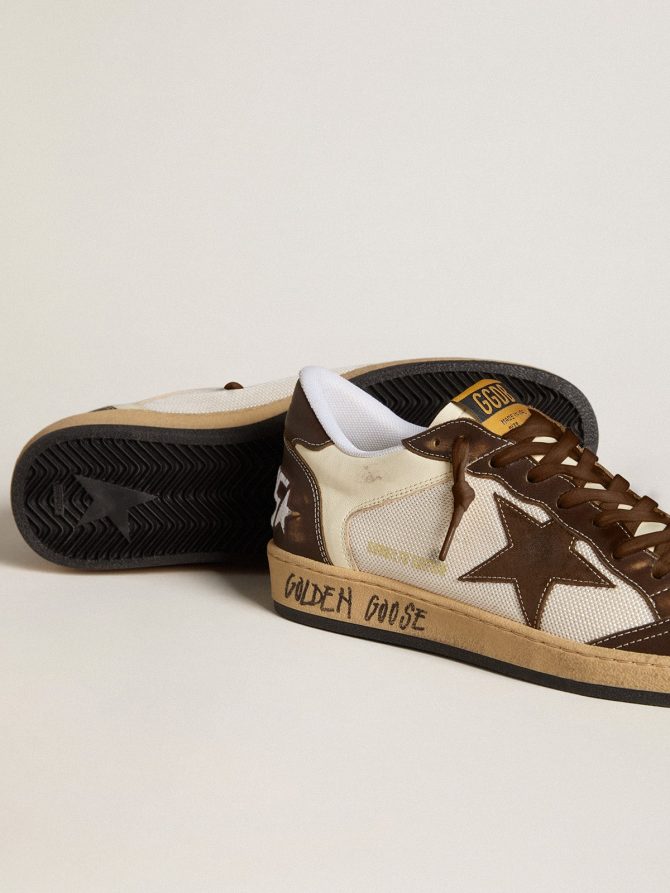Men’s Ball Star in nappa and mesh with suede star and brown leather inserts - Image 3