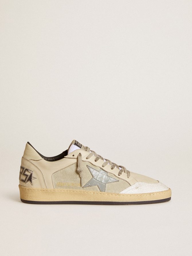 Men’s Ball Star LTD in leather and suede with crocodile print leather star