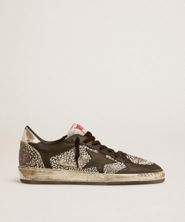 Men’s Ball Star in elephant-print leather with black leather star