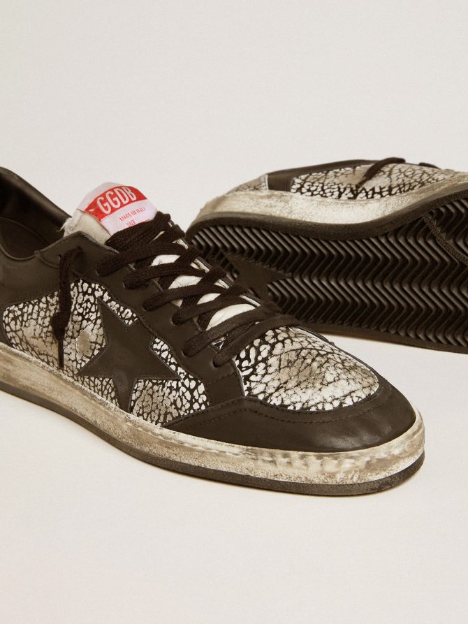 Men’s Ball Star in elephant-print leather with black leather star - Image 4