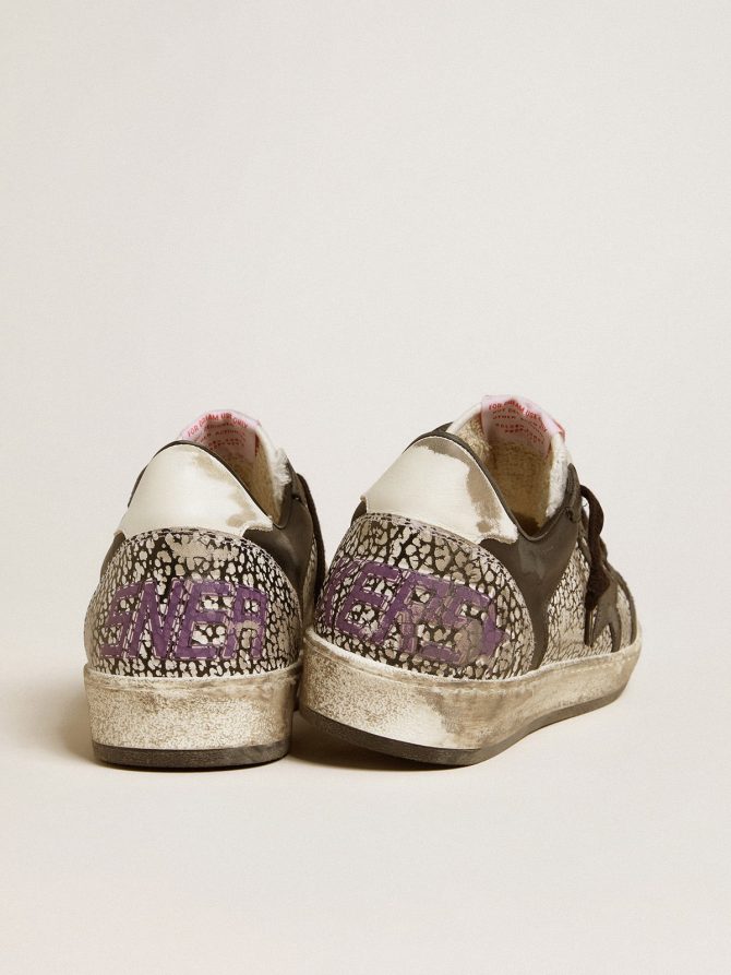 Men’s Ball Star in elephant-print leather with black leather star - Image 5