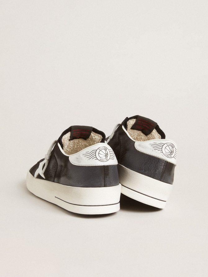 Stardan in black nubuck and mesh with gray leather star and heel tab - Image 4