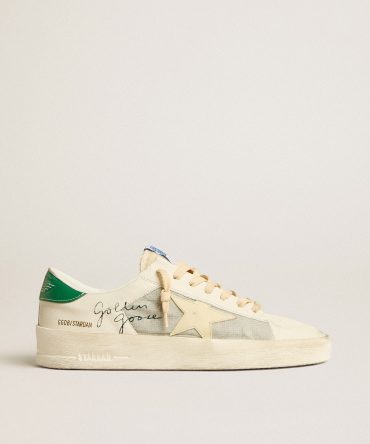 Stardan in white nappa leather with cream-colored leather star