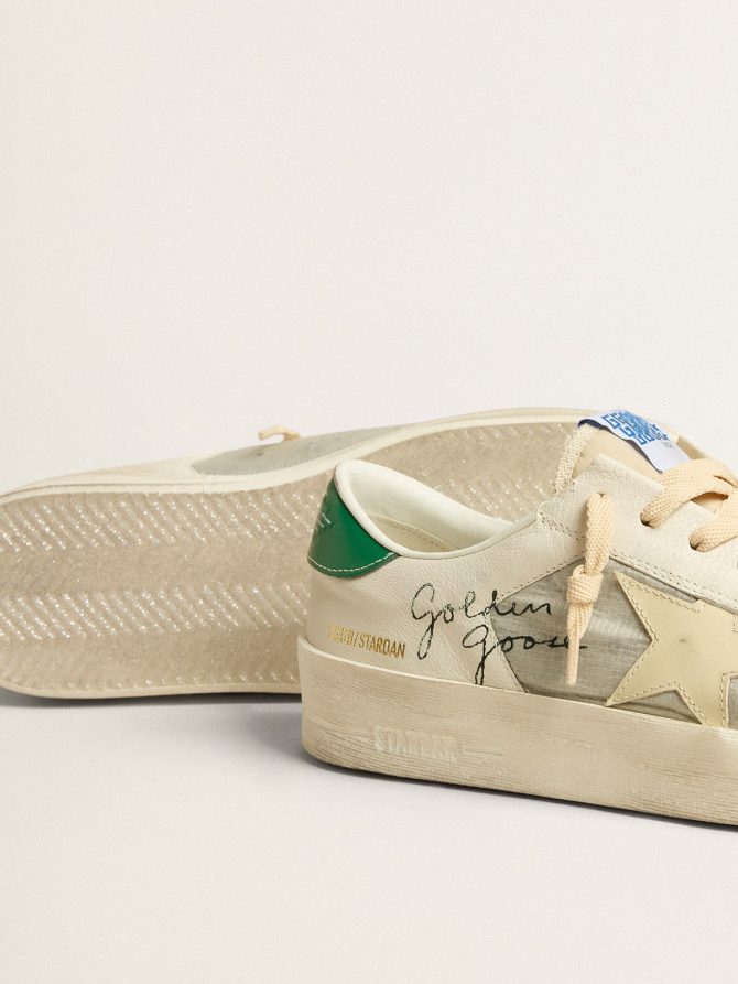Stardan in white nappa leather with cream-colored leather star - Image 4